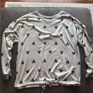 Disney Gray and Black Mickey Mouse Women's Top XXL